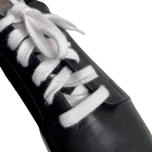 Calvin Klein Women's Madie Black & White Faux Leather Lace Up Sneakers - Picture 8 of 9